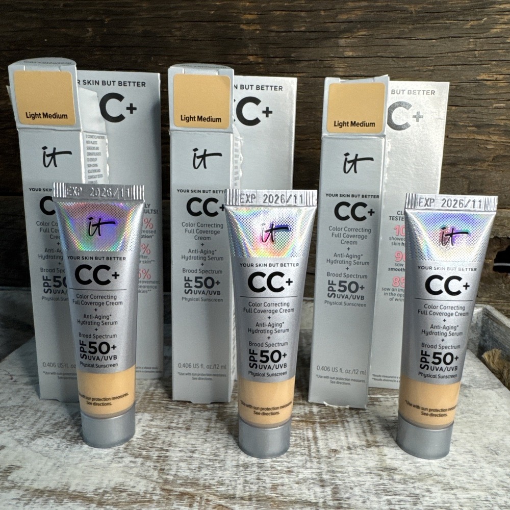 IT Cosmetics CC Cream Light Medium 12ml - Set of 3 | MSRP = $57